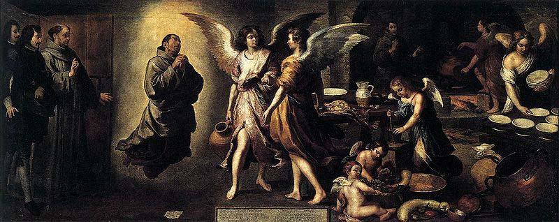 Bartolome Esteban Murillo Angels' Kitchen oil painting picture